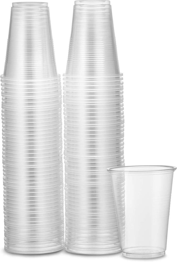 PLASTICPRO 7 oz Clear Plastic Disposable Drinking Cups [100 count]