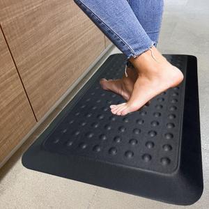 1" Extra Thick Anti Fatigue Kitchen Floor Mat Comfort Standing Mat 17'' x 30'', Office Standing Desk Mat, Kitchen Rug, Massage Points Comfort Mat, 140D high Density PU Foam (Black) 1" Extra Thick Anti Fatigue Kitchen Floor Mat Comfort Standing Mat 17'' x 30'', Office Standing Desk Mat, Kitchen Rug, Massage Points Comfort Mat, 140D high Density PU Foam (Black)