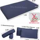 Patio Twin Daybed Mattress 3 Back Bolster Cover 75"x39"x6" (6-Piece Set) | Fade Resistant, UV Resistant, Weather Resistan