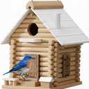 CEDAR ALPHA Premium Wooden Lincolnlog Bird House Kit - Birdhouse Kits - Build it Yourself Birdhouse for Adults to Build - Woodworking Adult Crafts & DIY Bird House, Relax Crafts Gifts Wood Projects