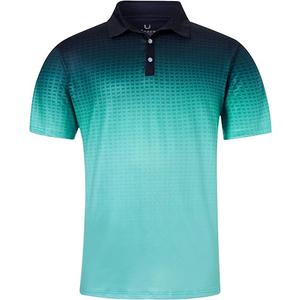 uideazone Men's Golf Shirt Dry Fit Athletic Polo Shirts Moisture Wicking Performance 3D Print Short Sleeve (Small)