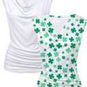 Zeagoo Womens Tank Tops 2 Pack Trendy Going Out Tops Sleeveless Shirts Ruched Business Casual Basic Tunic Tops Outfits (XXL)