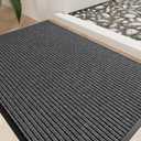 Front Door Mat 35"x23", Heavy Duty Low Profile Door Mat Indoor Entrance, Absorbent & Dirt Resistant, Easy Clean Non-Slip Welcome Mat, Commercial Door Rugs for Entryway Indoor Outdoor, Grey