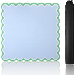 Blue Mahjong Mat (31.5 x 31.5) with Black Carrying Bag, Anti-Slip, Noise-Reducing Mahjong Mat for Table, Poker, Board Games, Dominoes, and Card Games