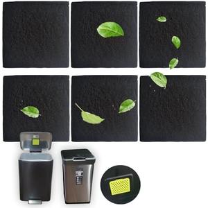 PurifyLogix Activated Charcoal Filters for EKO Trash Can, Odor Absorbing Filter Refills Compatible with EKO Step and Touchless Trash Cans with Built-in Filter Compartment, Square (Pack of 12)