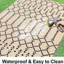 Smiry Outdoor Rug 8x10 ft, Waterproof Reversible Plastic Straw Rugs, Boho Outdoor Area Rug, Outside Floor Mat for Patio, Backyard, Deck, Picnic, Beach, Camping, Beige