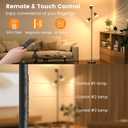 SIBRILLE 36W LED Tree Floor Lamp, Dimmable Tall Standing Lamp with Remote & Touch Control, 4 Color Temperatures Bright Floor Lamp, 3 Rotatable Light Modern Floor Lamps for Living Room Bedroom Office