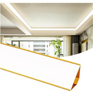 6 Pack 3.2ft LED Channel Aluminum Crown Moulding LED Diffuser Track for Ceiling Indirect Lighting, Top Corner Aluminum Strip for Ceiling Lighting Cornice Coving Decor (Gold)