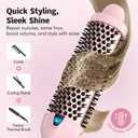 Farery Thermal Brush Extra Long Barrel, 1.5 Inch Hot Curling Wand for Big Bouncy Curls, Non-Blowing Heated Round Brush, Ceramic Curling Wand for Medium & Long Hair, 9 Adjustable Temps, Dual Voltage
