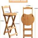 Folding Bar Stool Kitchen 24 inch Folding Kitchen Counter Chair Portable Wooden Bar Stool Outdoor Shop Kitchen Restaurant Coffee Stool 1 (Burlywood)