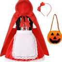 Little Red Riding Hood Costume for Girls Halloween Costume Party Dress 3-10 Years