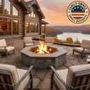Heavy Duty Smokeless Fire Ring 46 inch Outer/42 inch Inner Large Detachable & Portable Corten Steel Fire Pit Ring for Outdoor Camping & Bonfires DECOROCA