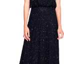 Adrianna Papell Women's Long Blouson Dress (14, Black)