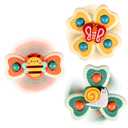 ALASOU 3PCS Suction Cup Spinner Toys for 1 Year Old Boy Girl|Spinning Top 12 18 Months|1 2 Year Old Boy Birthday Gift|Baby Bath Toy for Kids Ages 1-3|Sensory Airplane Travel Toy for Infant Toddlers