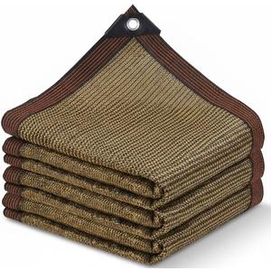10' X 13' Shade Cloth with Grommets, 90% Sun Shade Cloth, Coffee Brown, Outdoor UV-Stabilized Mesh Cover for Garden Patio Pergola