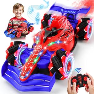 Large Remote Control Car for 4-6 Year,Cool 360Rotating RC Cars Kids Toys with Light Music Spray,2.4ghz Spider Rechargeable Car Toys Gifts for Birthday 4-6 6-8 8-12 Years Old Boys Girls