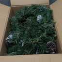 SHareconn 9FT Prelit Artificial Christmas Garland with Color Changing Lights and Timer by Batteries Operated for Mantle Table Stairs Fireplace Xmas Decoration, Holiday Indoor Outdoor, 9 FT, Snow