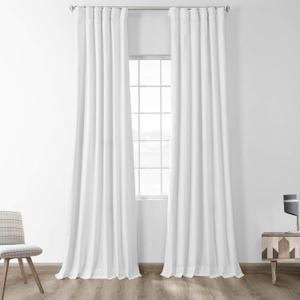 HPD Half Price Drapes Cotton True Blackout Curtains 84 inches long Solid Thermal Insulated Window Treatment Curtain 50 X 84 (1 Panel), PRCT-BO01B-84, Fresh Popcorn (Warm Off-white)