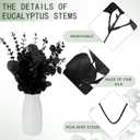 Giegxin 90 Pcs 3 Kinds Mixed Artificial Eucalyptus Leaves Stems Bulk Silver Dollar Leaves Picks Dried Eucalyptus Bundle Faux Spray for Wedding Vase Bouquet Floral Arrangement (Black)