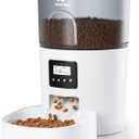 IMIPAW Automatic Cat Feeders, 3L Timed Cat Dry Food Dispenser with Desiccant Bags, Dual Power Supply, Programmable Portion Size, 6 Meals, 20 Portions Per Day, Auto Pet Feeder for Cats and Small Dogs