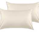 Warmstar Cotton Pillow Cases Standard Size Set of 2, 600 Thread Count Pillowcases 20x26 Inches, Soft Long Staple Cotton Pillowcases Breathable with Envelope Closure, Ivory White