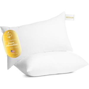 Digital Decor 100% Cotton Luxury Hotel Pillows Standard Size Set of 2, Cooling Hypoallergenic Down Alternative Bed Pillows for Sleeping, Medium Support for Side & Back Sleepers, Made in USA, 26" x 20"