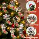 2 x Black Cat Christmas Ornament 2025, Cute Ornaments for Christmas Tree, Funny Christmas Ornaments, Personalized Christmas for Cat Lovers Gift (Socks-cat-1)