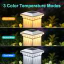 Brightever Solar Post Cap Lights Outdoor 6-Pack, Waterproof Solar Fence Post Lights for 4x4 Wood/Vinyl Posts, Solar Powered Deck Post Lights with 3 Lighting Modes, Decorate Garden Patio Porch, White