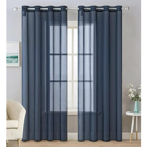 MIULEE Solid Color Sheer Curtains 54 Inches Long 2 Panels Set - Elegant Lightweight Grommet Light Filtering Window Voile Panels/Drapes/Treatment for Bedroom Living Room W42 x L54 Inch, White