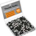 Mr. Pen- Thumb Tack, 500 Pack, Black, Flat Push Pins Bulk, Metal Roundness Push Pins Office Tacks for Corkboard, Hanging Maps, Poster, Picture and Creating Different Art Project