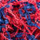 CHECHNYA Crinkle Cut Paper Shred Filler 1LB,Shredded Paper for Gift Baskets,Recyclable Craft Shred Paper Filler Red & Blue Christmas Mix