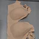 OEAK Womens Deep V Bras Comfortable Bra Support Push Up Bralettes Low Cut no Underwire Bra Plunge Seamless Tshirt Bras Semolina XXL