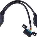 Universal OBD2 16 Pin Splitter Y Open Cable Male to Two Female Cable J1962 OBD II 1 Male to 2 Female Connector with Underdash Mount Bracket 30cm/12 inch