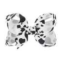 Moo Cow Print Hair Bow for Girls Cowgirl Accessories Infant Toddler Kids Teen Baby Girl Hair Clips Black and White Alligator Hairpins