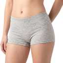 100% Cotton Womens Boyshorts Underwear, Super Soft, Lightweight, Stretchy, Sensitive Skin, Made in Japan (Gray) Medium
