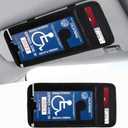 Wuyaoyao Handicap Placard Holder for Car Visor, Clear Disabled Parking Permit Sign Protector for Auto Sun Visor, Disability Parking Placard Clip with Pen Holder, Note Paper Card Slot, Elastic Strap