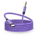 USB Type C to 3.5mm Audio Aux Jack Cable, 3.3ft Aux Cord for iPhone 17/Air/17 Pro Max/16 Pro/16/15 Plus/15, Type C to 3.5mm Headphone Car Stereo Auxiliary Cord for Android Samsung Galaxy S26 S25 Ultra (Purple)