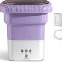 Portable Foldable Mini Washing Machine 11L  Travel & Dorm Washer for Baby Clothes, Underwear & Delicates  Compact, Quiet & Eco-Friendly  Purple