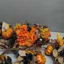 Artificial Fall Flowers Bouquet, 2 Packs Fall Fake Mums Pumpkin Flower Arrangements Decor for Home Wedding Bouquets Kitchen Table Vase Centerpieces Halloween Party Autumn Decoration