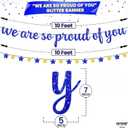 KatchOn, Glitter We are So Proud of You Banner - 10 Feet, No DIY | Congratulations Banner for 2026 Graduation Decorations | Graduations Banners 2026 for Blue Graduation Decorations 2026