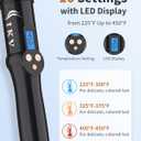 1 1/2 Inch Large Curling Wand for Long Hair, 1.5 Inch Dual Voltage Hair Curling Iron Wand Ceramic Extra Long Barrel,10 Adjustable Temp