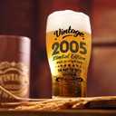 Unique 21st Birthday Gift For Man - Beer Glasses Gifts 20 Oz 2-Sided Beer Drinking Glass (1 Count) and Opener - Vintage 2005 Beer Glass21st Birthday Decorations Party Supplies, 3.5in*7.2in
