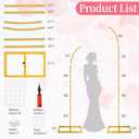 Balloon Arch Stand Kit, Balloon Arch Stand Set of 2 with Metal 7.8FT & 6.2FT Metal Half Gold Wedding Flower Backdrop Stand for Proposal Anniversary Bridal Shower Background Party Decorations