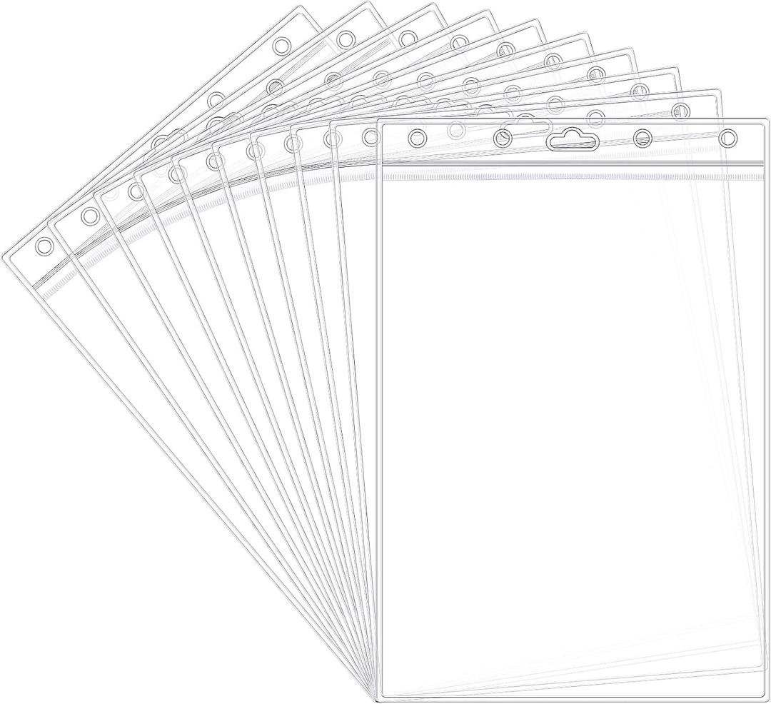 10 Pack Job Ticket Holders 8 1/2" x 11" Waterproof Zip Page Protectors Heavy Duty Dry Erase Document Storage Shop Ticket Holders