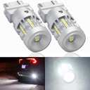 T25 P27/7W 3157 LED Bulbs White 6000K Built in Resistor with 6000LM Extremely Bright for Car Side Marker Brake Reverse Backup Daytime Running Light, 2 Pack
