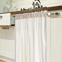 Hahafelt Cabinet Dishwasher Hidden Curtains with Telescopic Rod and Rod Clamp Dishwasher Desk 35 x 39 Inches Curtain for Kitchen Under Sink Washing Machine(Caramel Color)
