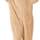 Unisex Adult Onesie Cartoon Goat Pajamas Animal Cosplay One Piece Comfy Sleepwear Homewear Halloween Costume (Brown, L)