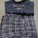 WDIRARA Women's Goth Pajama Set 2 Piece Cami Top and Plaid Pants Sleepwear Sets Grey Small