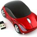 2.4G Wireless Mouse 3D Car Shape Wireless Optical Mouse USB Receiver for Laptop PC (F-car, red)