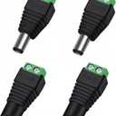 California JOS 2 Male + 2 Female 12 V 2.1x5.5mm DC Power Jack Plug Adapter Barrel Connector for CCTV Security Camera LED Strip